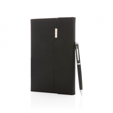 Logo trade promotional giveaways picture of: Swiss Peak deluxe A5 notebook and pen set