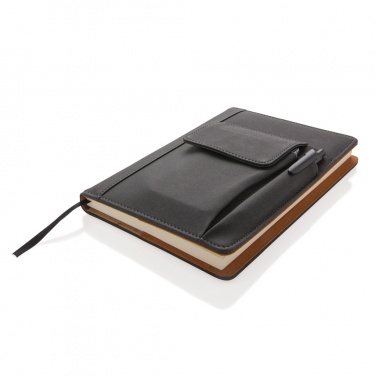 Logo trade promotional product photo of: Notebook with phone pocket