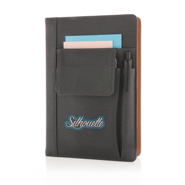 Logo trade promotional giveaways image of: Notebook with phone pocket