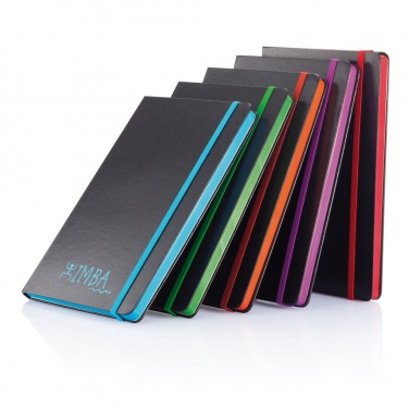 Logotrade promotional giveaway image of: Deluxe hardcover A5 notebook with coloured side