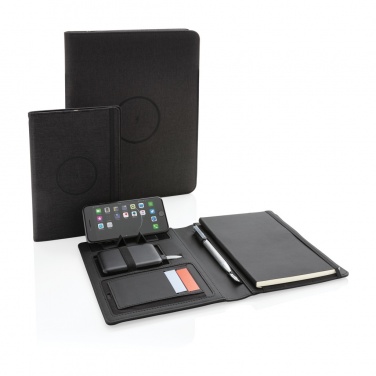 Logotrade advertising product image of: Air 5W wireless charging portfolio A4 w/ 5000 mAh powerbank