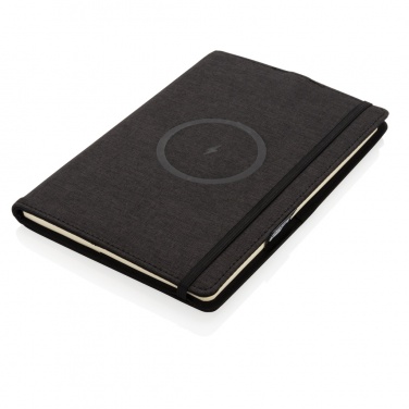 Logo trade promotional merchandise picture of: Air 5W wireless charging refillable journal cover A5