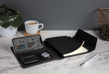 Logotrade promotional product image of: Fiko wireless charging A5 portfolio with powerbank