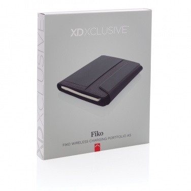 Logotrade advertising product picture of: Fiko wireless charging A5 portfolio with powerbank
