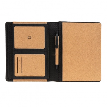 Logo trade promotional gifts picture of: Deluxe cork portfolio A5 with pen