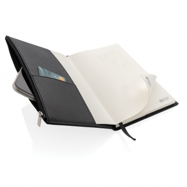 Logo trade promotional product photo of: Swiss Peak A5 PU notebook with zipper pocket
