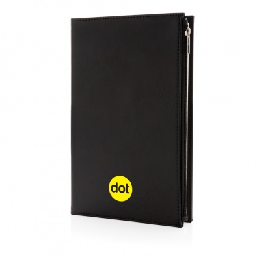 Logo trade corporate gifts picture of: Swiss Peak A5 PU notebook with zipper pocket