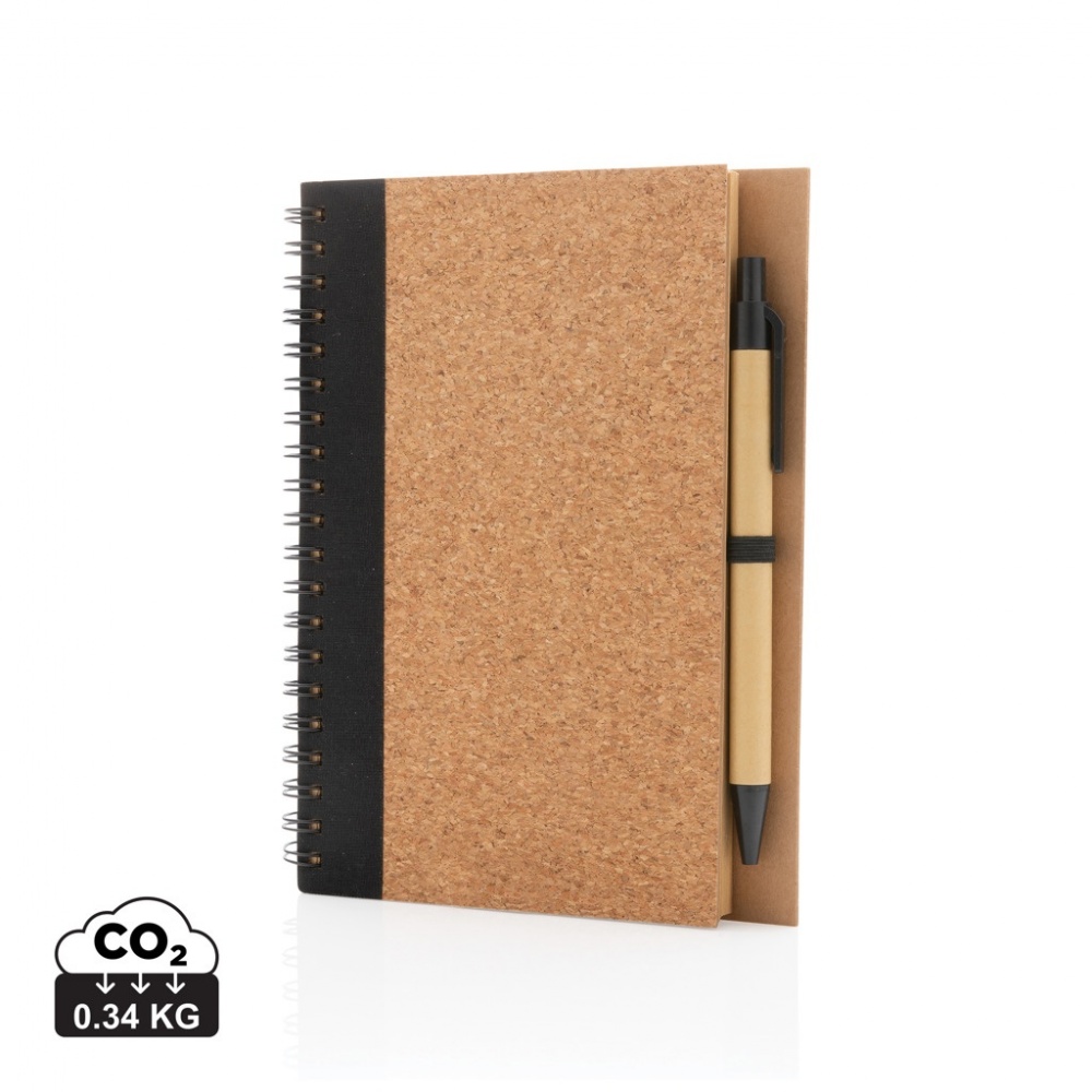 Logo trade advertising products picture of: Cork spiral notebook with pen