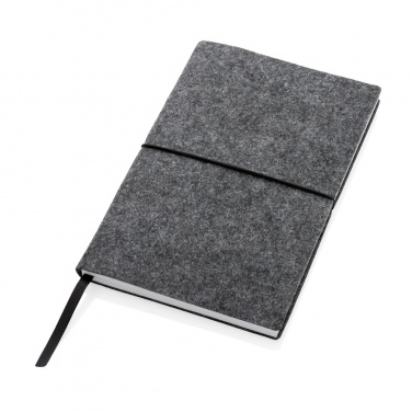 Logotrade promotional products photo of: GRS certified recycled felt A5 softcover notebook