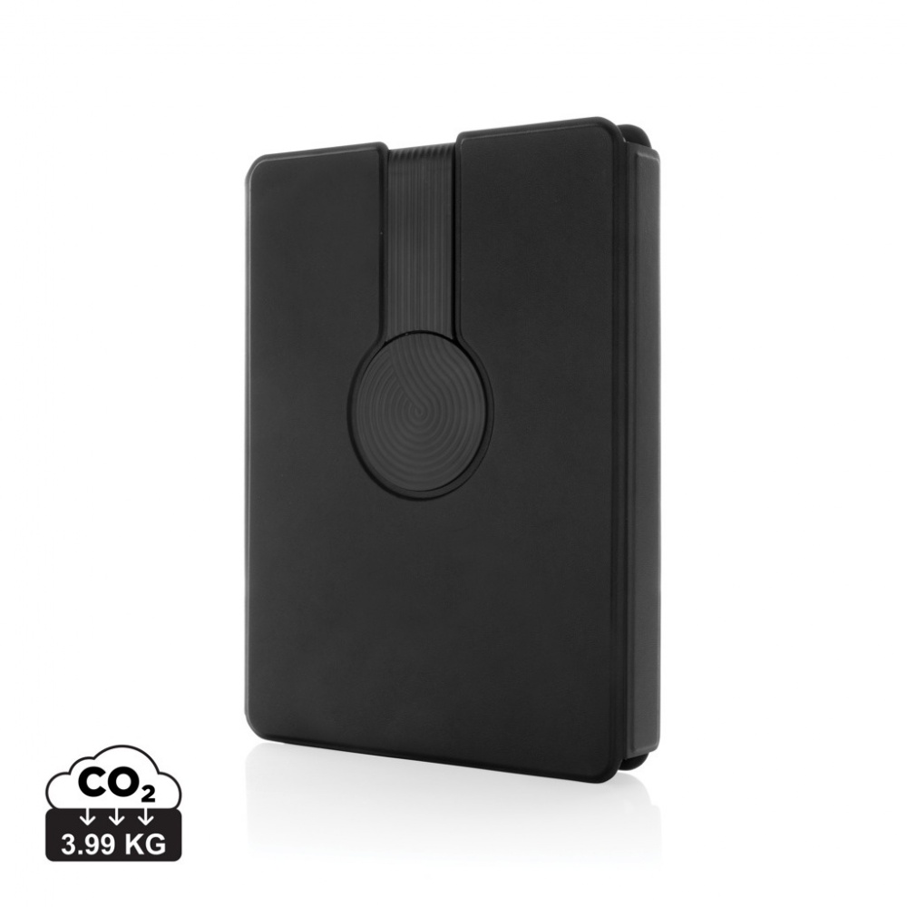 Logotrade advertising product image of: Swiss Peak RCS rePU notebook with 2-in-1 wireless charger