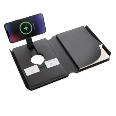 Logo trade promotional products picture of: Swiss Peak RCS rePU notebook with 2-in-1 wireless charger