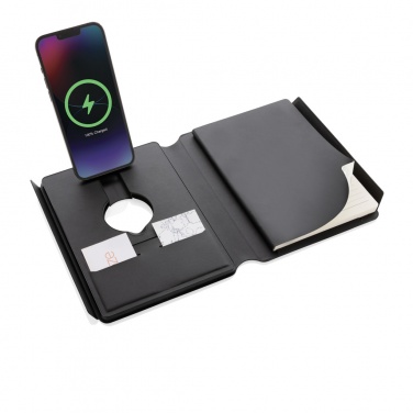 Logotrade promotional gift picture of: Swiss Peak RCS rePU notebook with 2-in-1 wireless charger