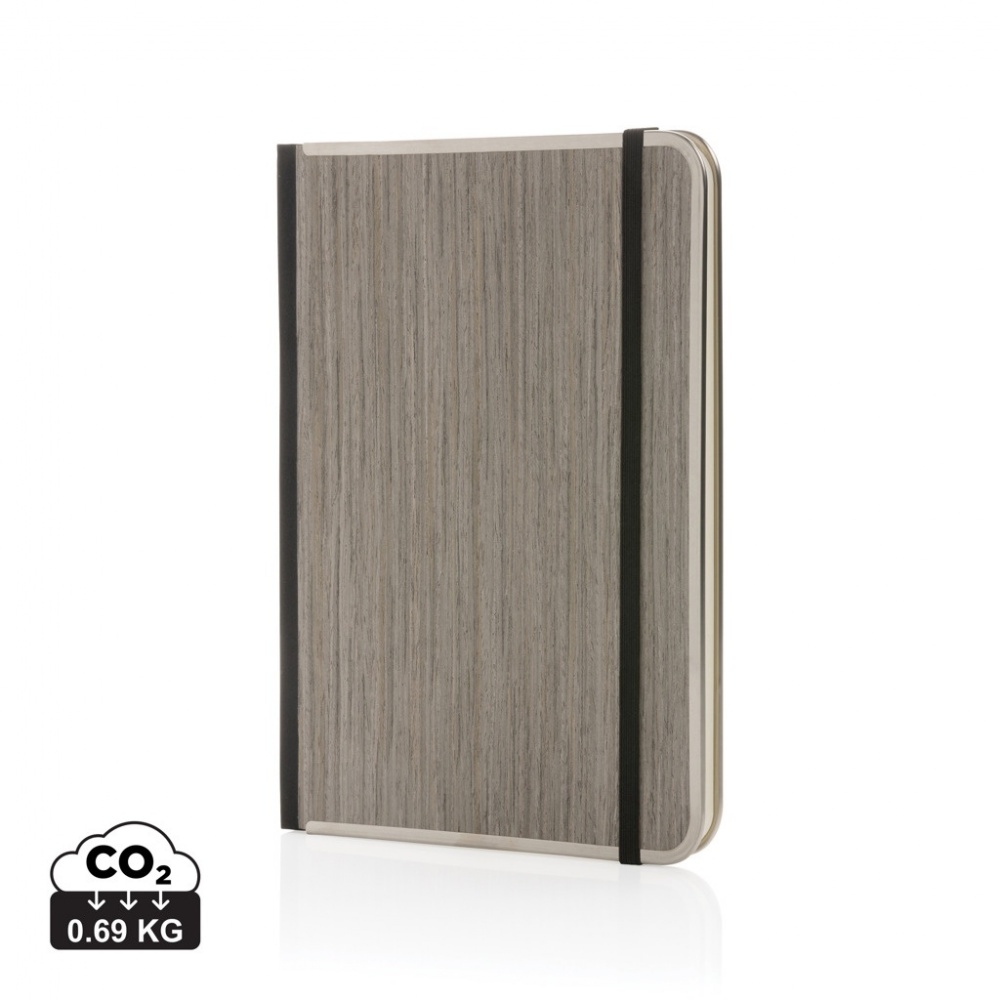 Logo trade promotional gift photo of: Treeline A5 wooden cover deluxe notebook