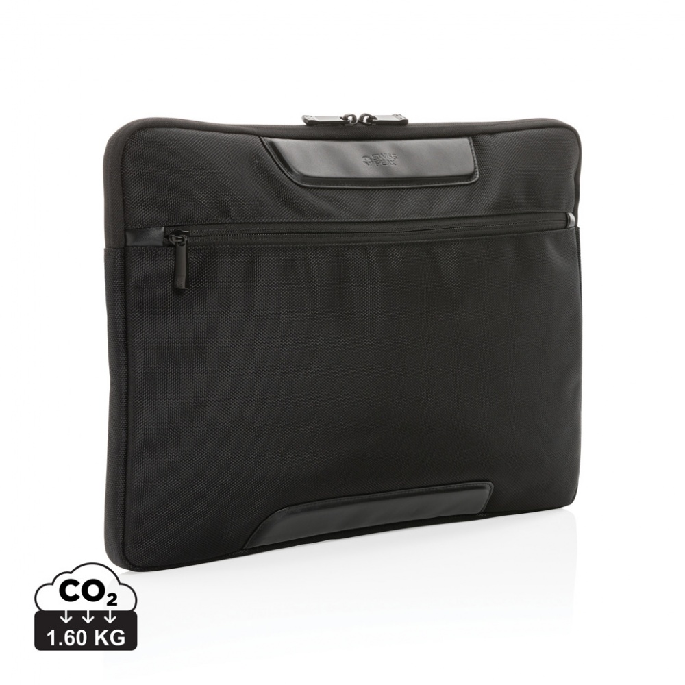 Logo trade corporate gifts image of: Swiss Peak AWARE™ RPET Voyager 15.6" laptop sleeve