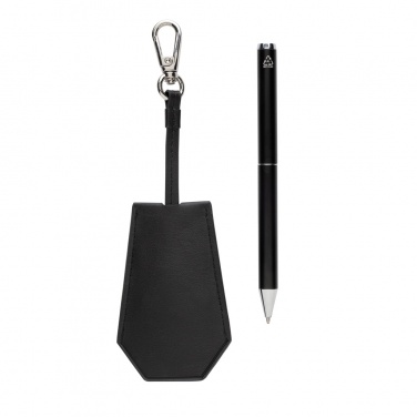 Logo trade promotional giveaways picture of: SP Tula RCS certified recycled PU key holder and pen set