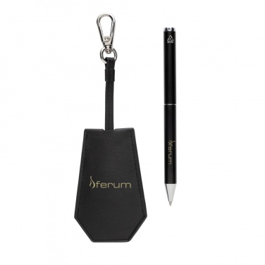Logo trade promotional merchandise picture of: SP Tula RCS certified recycled PU key holder and pen set