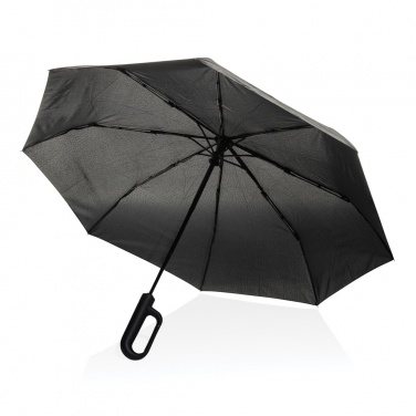 Logo trade corporate gifts image of: Yara 21" AWARE™ RPET solid colour umbrella with carabiner