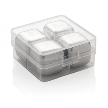Logo trade corporate gifts image of: Re-usable stainless steel ice cubes 4pc