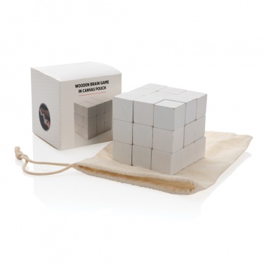 Logo trade corporate gifts picture of: Wooden brain game in canvas pouch