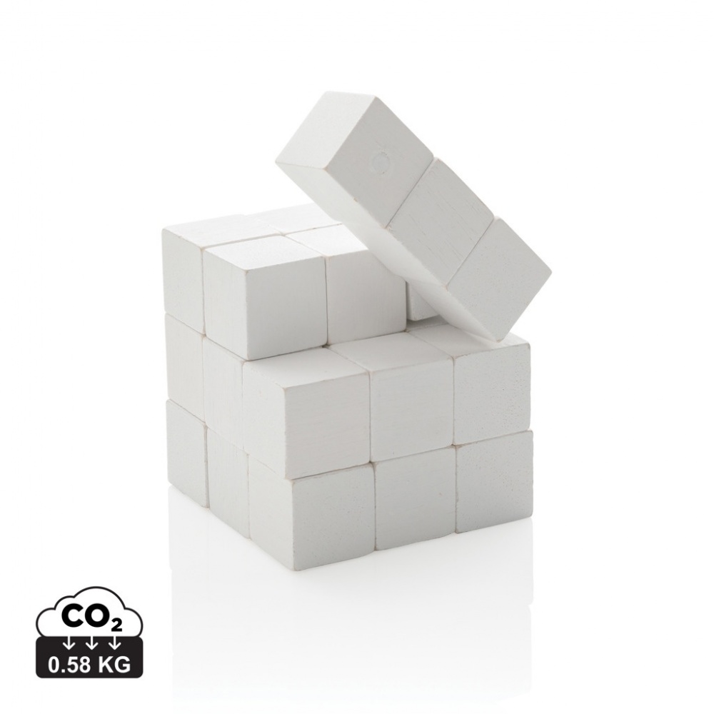 Logo trade advertising products image of: Wooden brain game in canvas pouch