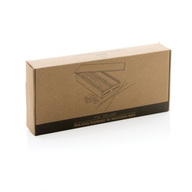 Logo trade promotional products picture of: Deluxe mikado/domino in wooden box