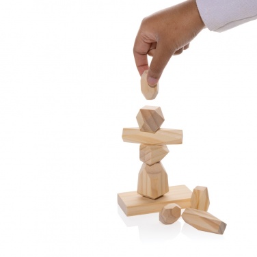 Logotrade promotional products photo of: Ukiyo Crios wooden balancing rocks in pouch