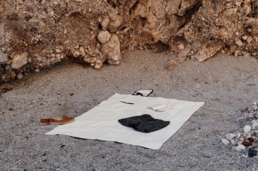 Logo trade promotional giveaways picture of: VINGA Volonne AWARE™ recycled canvas picnic blanket