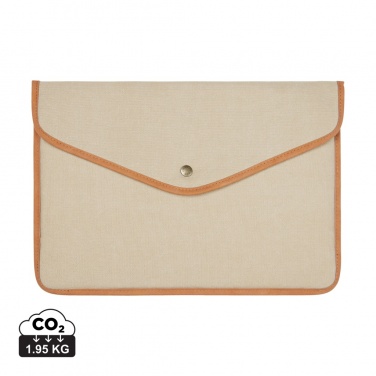 Logo trade corporate gifts picture of: VINGA Bosler GRS recycled canvas 16" laptop sleeve