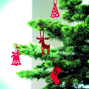Logo trade promotional gifts picture of: Set of 6 felt tree hangers