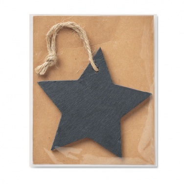Logo trade promotional products image of: Slate xmas hanger star