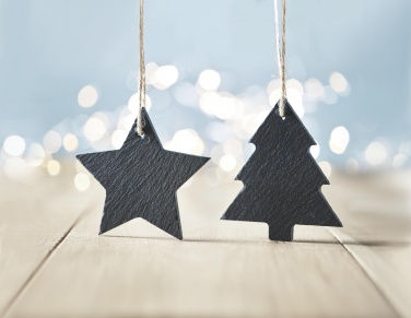 Logo trade advertising products image of: Slate xmas hanger star