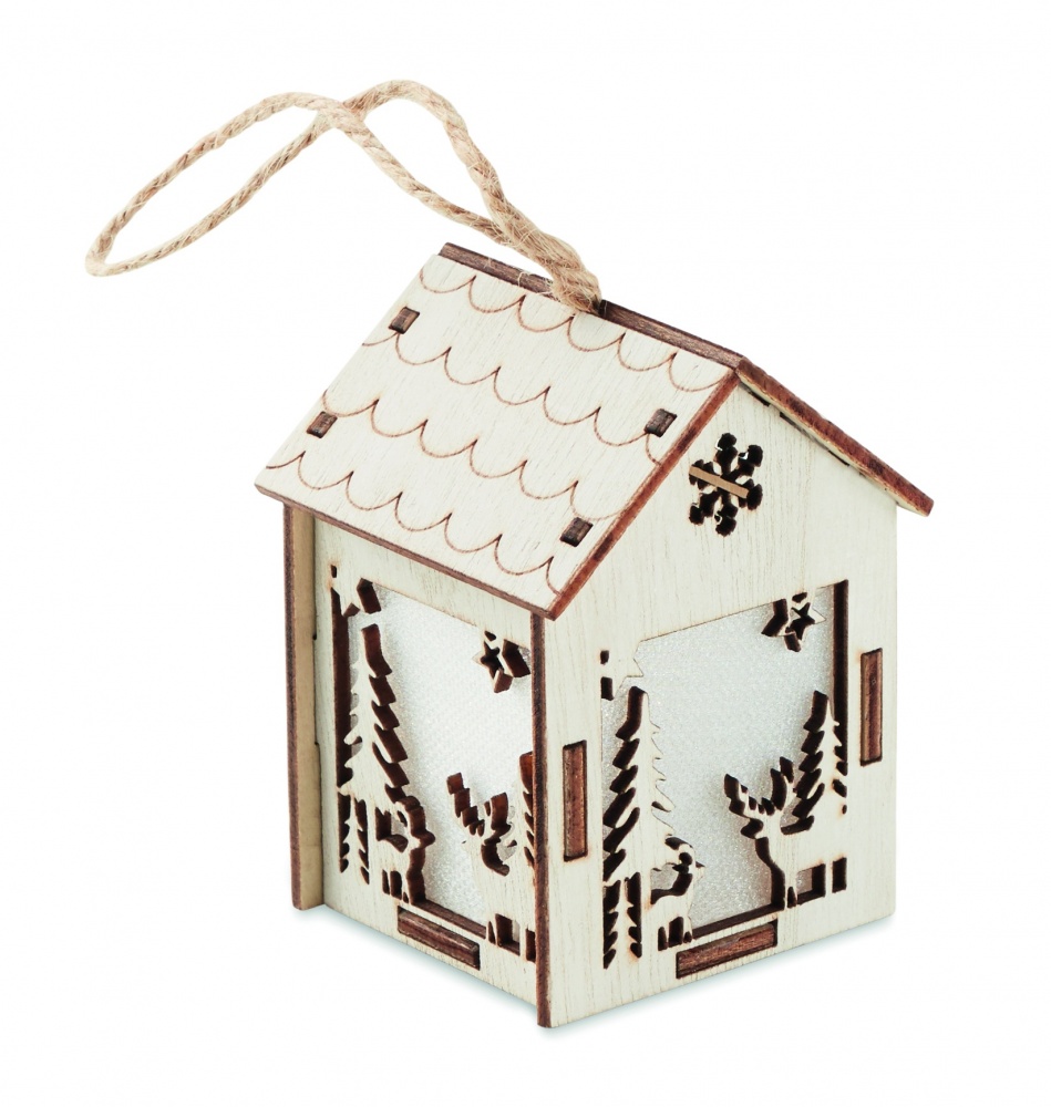 Logo trade promotional gift photo of: MDF house with light