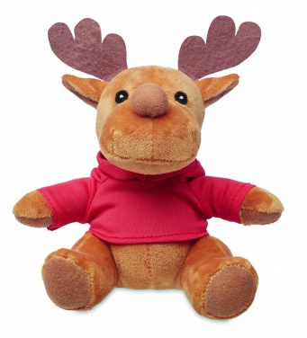 Logo trade corporate gifts picture of: Plush reindeer with hoodie