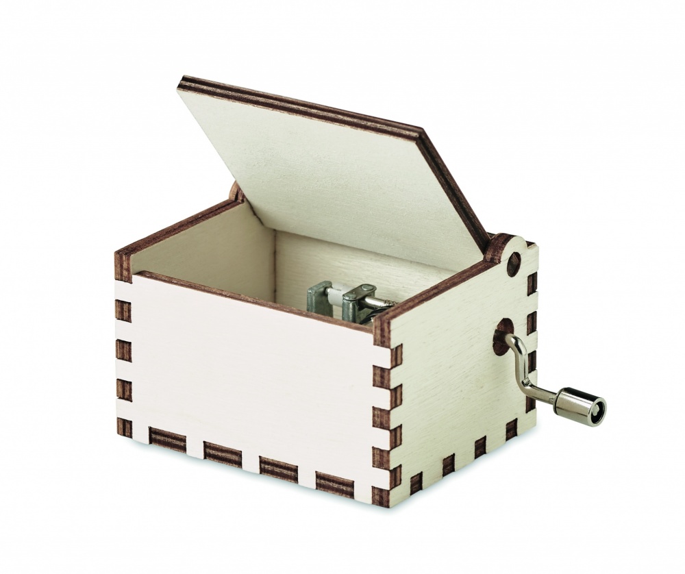 Logo trade promotional giveaways image of: Wooden Christmas music box