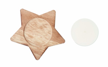 Logo trade promotional merchandise photo of: Candle on star wooden base