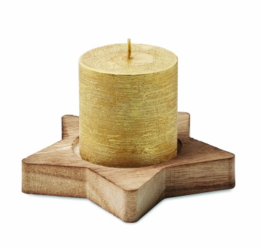 Logo trade corporate gifts image of: Candle on star wooden base