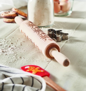 Logo trade promotional giveaways image of: Christmas pastry wooden rolling