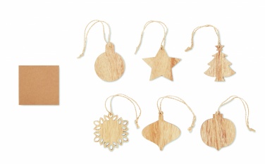 Logo trade corporate gift photo of: Set of wooden Xmas ornaments