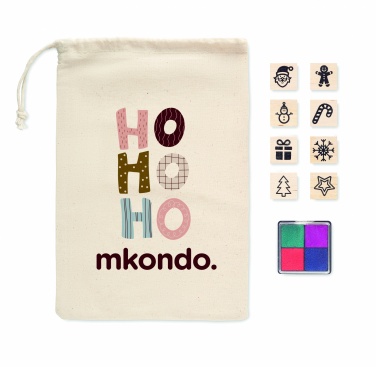 Logo trade promotional item photo of: 8 wooden Christmas stamps set