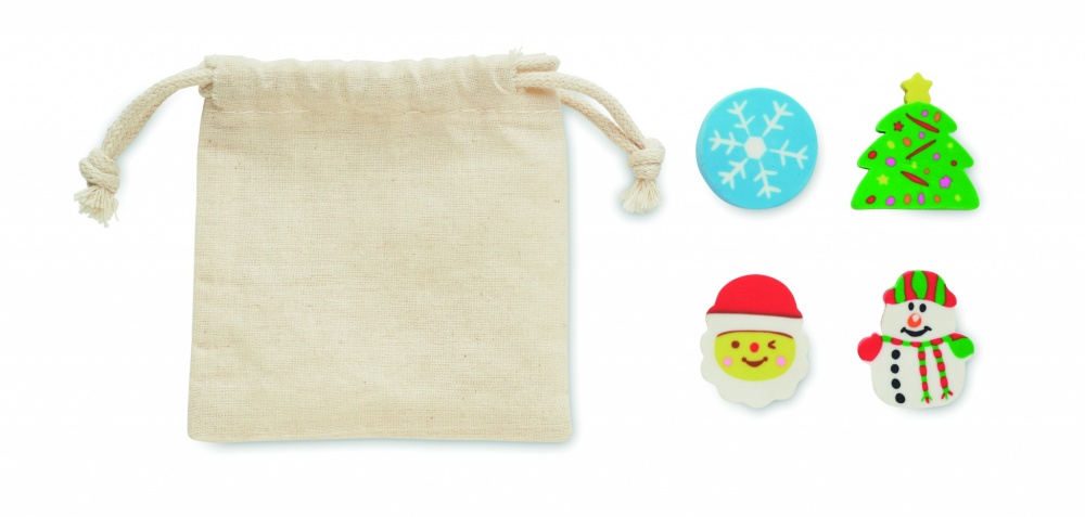 Logotrade promotional item picture of: Set of 4 Christmas erasers