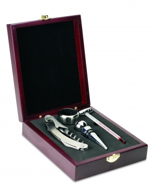 Logo trade business gift photo of: Classic wine set in wooden box