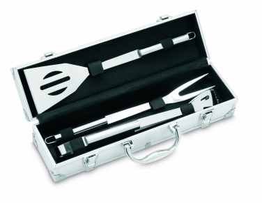 Logo trade promotional item photo of: 3 BBQ tools in aluminium case