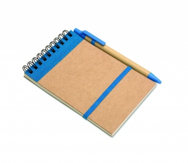 Logo trade promotional merchandise picture of: A6 recycled notepad with pen