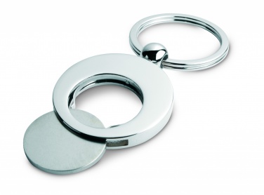 Logo trade corporate gifts picture of: Metal key ring with token Tampere