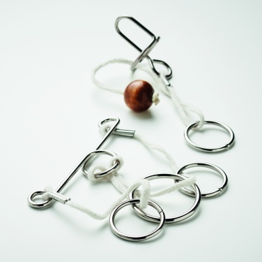 Logo trade promotional gifts image of: Set of 2 metal brain teasers