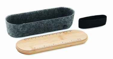 Logo trade promotional merchandise photo of: RPET felt pencil case with lid