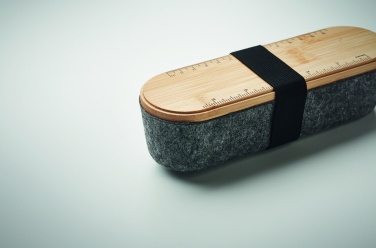 Logo trade corporate gifts image of: RPET felt pencil case with lid
