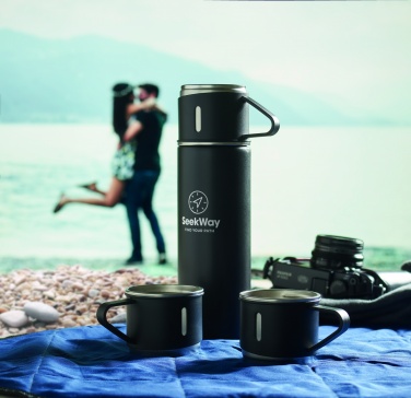Logo trade advertising products image of: Double wall bottle and cup set