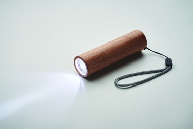 Logo trade promotional product photo of: Beech wood rechargeable torch