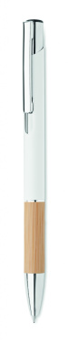 Logo trade promotional giveaways picture of: Ballpoint pen made of aluminum with a bamboo grip